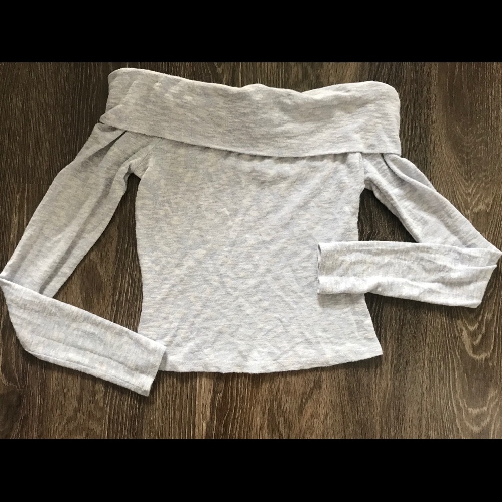 Off the shoulder crop top sweater